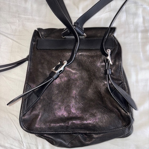 Rag & Bone Black Leather Small Field Backpack - Picture 3 of 11